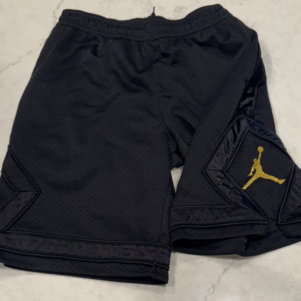 Jordan Kids Black Shorts with Gold Accent